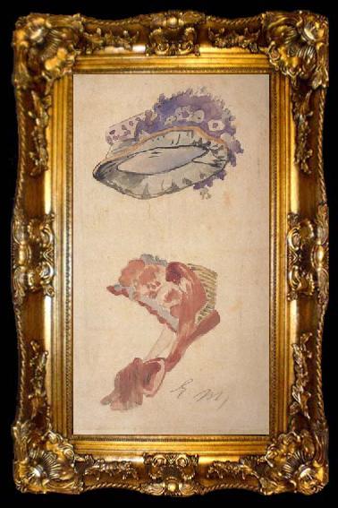 framed  Edouard Manet Deux chapeaux (mk40), ta009-2